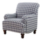 Glenn Upholstered English Arm Accent Chair Blue