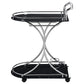 Elfman 2-tier Glass Shelf Metal Bar Cart Black and Chrome