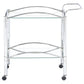 Shadix 2-tier Rectangular Glass Shelf Metal Bar Cart Chrome