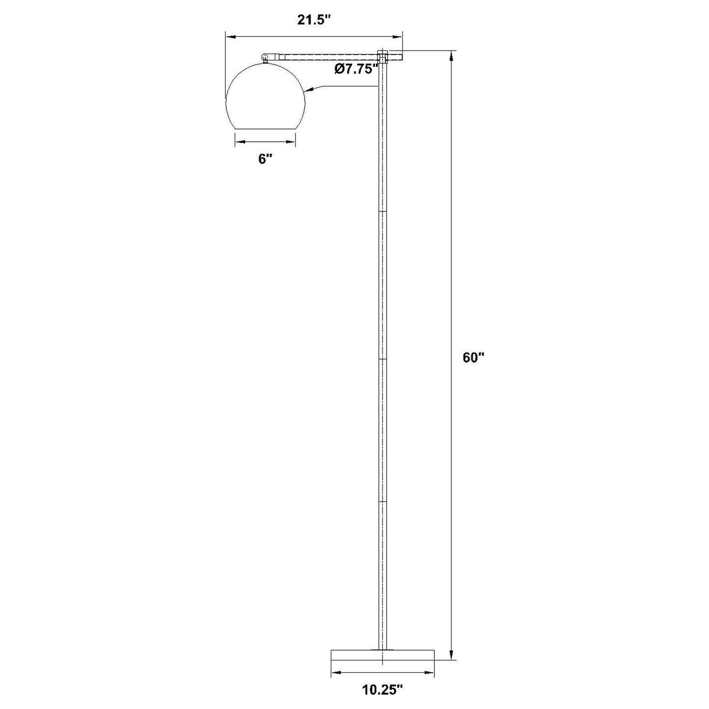 Linnea 60-inch Dome Shade Task Floor Lamp Brushed Gold