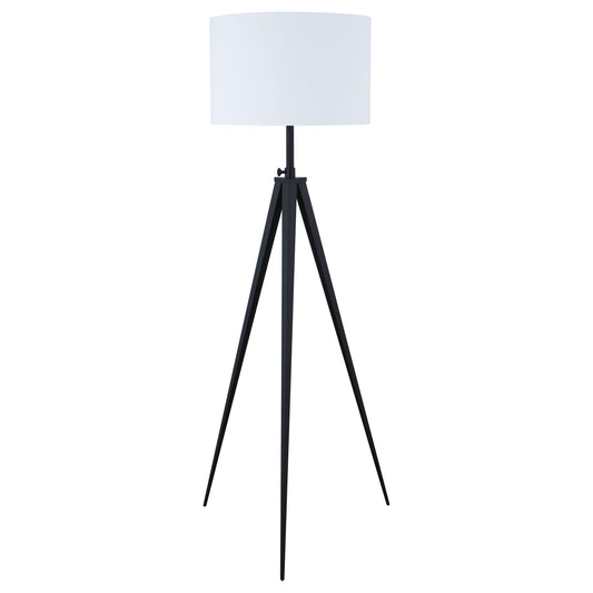 Harrington 60-inch Drum Shade Metal Tripod Floor Lamp Black