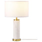 Lucius 25-inch Drum Shade Marble Body Table Lamp White