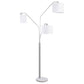 Jirou 84-inch Drum Shade Tree Floor Lamp Satin Nickel