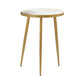 Acheson Round Marble Top Side Table White and Gold
