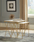 Bette 2-piece Marble Top Nesting Table Set White and Gold