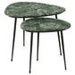 Tobias 2-piece Triangular Marble Top Nesting Table Green