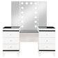 Talei 6-drawer Vanity Set with Lighting Black and White