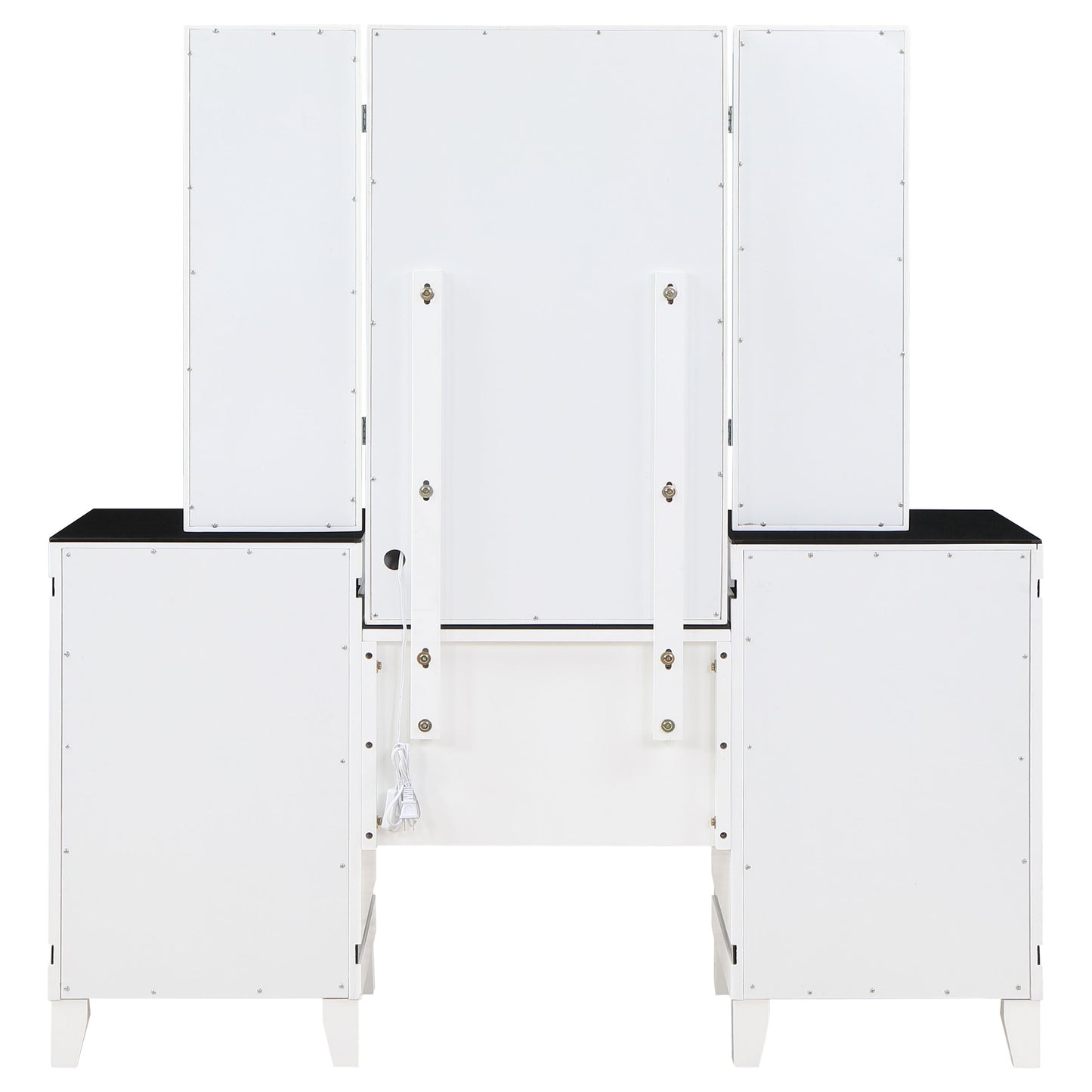 Talei 6-drawer Vanity Set with Lighting Black and White