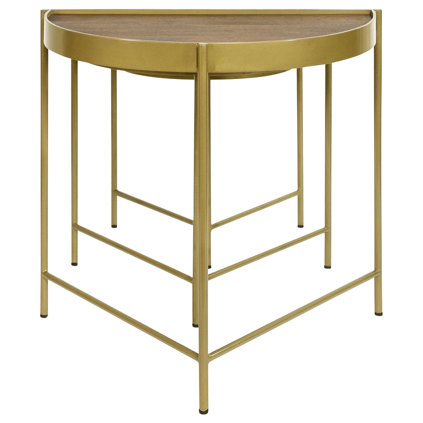 Tristen 3-Piece Demilune Nesting Table Brown and Gold