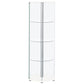 Zahavah 4-shelf Hexagonal Clear Glass Curio Cabinet White