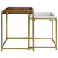 Bolden 2-Piece Wood and Marble Top Nesting Table Set Gold