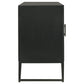 Riddell 4-door Wood Reeding Accent Cabinet Matte Black